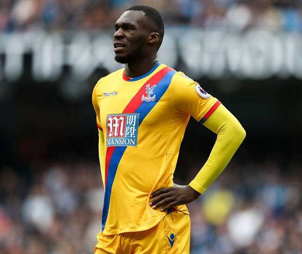 MANCHESTER, ENGLAND - MAY 06: Christian Benteke of Crystal Palace during the Premier League match between Manchester City and Crystal Palace at Etihad Stadium on May 6, 2017 in Manchester, England. (Photo by Mark Robinson/Getty Images)